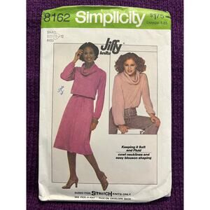 simplicity 8162 Sewing pattern pullover dress midi cowl neck size 10